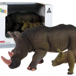 Sada 2 figúrok nosorožec s mláďaťom – séria Zvieratá sveta