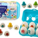 Farebná sada šiestich geometrických dinosauřích vajec