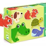 Djeco puzzle zvieratká 10x2 dielikov