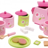 Drevený čajový set Rose