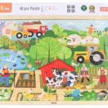 Drevené puzzle Farma 48 dielikov
