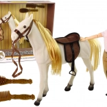 Jazdecká bábika s bielym koňom