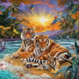 Diamantové maľovanie Tigria rodina 30x40 cm