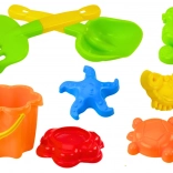 Sada pieskových hračiek s vedierkom, sitkom a formičkami, 8 dielov