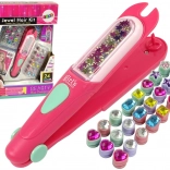 Súprava na zdobenie vlasov s aplikátorom a korálkami 24 ks