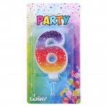 Párty sviečka číslo 6 Hviezdy