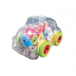 Priehľadné autíčko so svetelnými a zvukovými efektmi