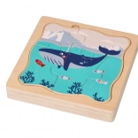 Drevená vrstvená skladačka Arktické zvieratá