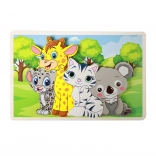 Drevené puzzle so zvieratkami – 8 dielikov