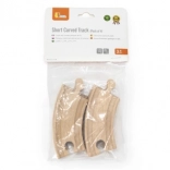 Drevené koľaje malé zatáčky kompatibilné s Maxim - 4 kusy