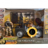 Vojenská súprava s vozidlom a príslušenstvom s efektami