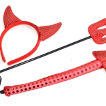 Čertí karnevalový set s ušami, chvostom a trojzubcom