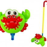 Tlačítko na tyči – zelený krab so zvončekom