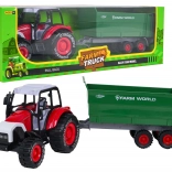 Kovový traktor s odpojiteľným prívesom na zotrvačník