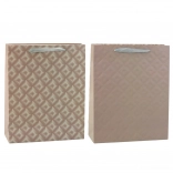 Darčeková taška s reliéfom béžová 32 x 26 x 10 cm