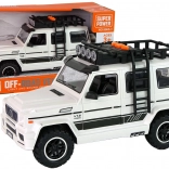 Biele terénne auto na batérie so svetlami a zvukmi