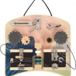 motorická montessori doska so zámkami a otočnými prvkami small foot