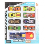 Sada kovových autíčok s vystreľovacou základňou