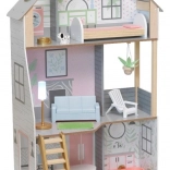 Domček pre bábiky KidKraft Alina – drevený trojposchodový domček s nábytkom