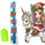 diamantové maľovanie na plátne vianočný elf 23 × 30 cm