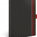 NOTIQUE linajkovaný zápisník TERIBEAR A5, čierny, 15 × 21 cm