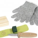 Small Foot detská rezbárska sada s nožom, rukavicami a puzdrom