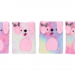 Plyšový denníček A5 so psíkom, linajkovaný, 80 listov