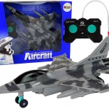 Detský RC prúdový lietadlo so svetlami – sivý