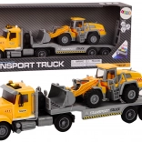 Žltý nákladný voz s bagrom, svetlá a zvuky