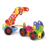 quercetti stavebnica tecno jumbo toolbox – prenosný kufrík s 84 dielmi