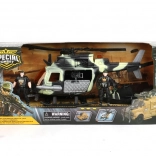 Vojenská helikoptéra s úložným priestorom