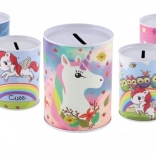 Kovová pokladnička s motívom jednorožca