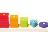 CUBIKA triedenie tvarov – drevená skladačka, 16 dielikov