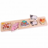 Bigjigs Baby drevené puzzle farma