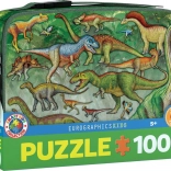 Puzzle v termo desiatovom boxe Dinosaure 100 dielikov EUROGRAPHICS