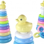 Skladacia pyramída s kačičkou, 12 krúžkov (39 × 17,5 × 17,5 cm)