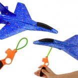Penené hádzacie lietadlo s katapultom modré
