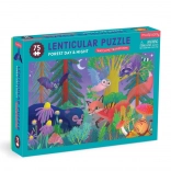 Puzzle s lentikulárnym efektom Les cez deň aj v noci 75 dielikov