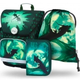 Školská sada BAAGL Ergo Drak: aktovka, peračník, vak