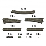 Roco geoLINE sada koľají s podložím a príslušenstvom pre digitálne štartovacie sady