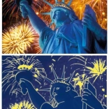 dino svietiace puzzle žiariaca socha slobody 1000 dielikov