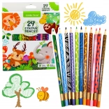 sada farebných drevených pasteliek 24 farieb