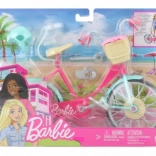 Bicykel pre bábiku Barbie s košíkom a prilbou
