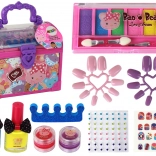 Ružová sada krása kufrík DIY make-up a nechty