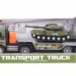 Vojenský kamión s tankom na batérie so svetlami a zvukmi