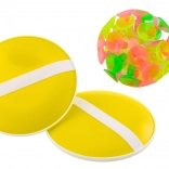 hra s okrúhlymi pálkami a loptičkou s prísavkami žltá