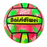 Gumová lopta jasná s listami ružovo‑zelená 24 cm