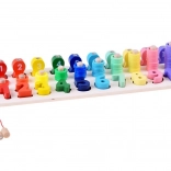 Drevená vzdelávacia hračka na učenie čísel s prútom na rybičky