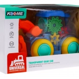 Interaktívny priesvitný bager so svetlami, zvukmi a ozubenými kolieskami 3+