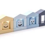 Cubika Pastel farebné domčeky – drevená stavebnica 30 dielov